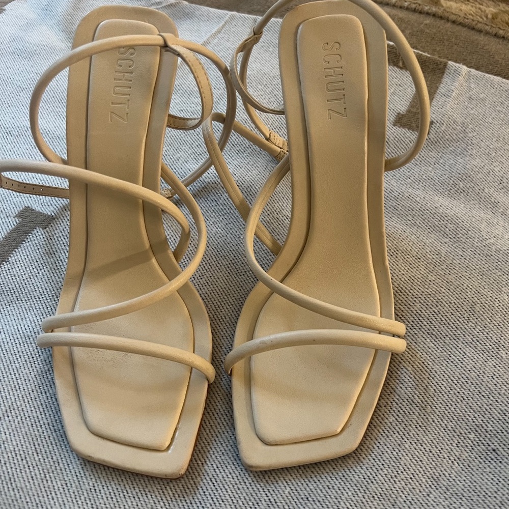 Schutz Women's Cream Strappy Sandals